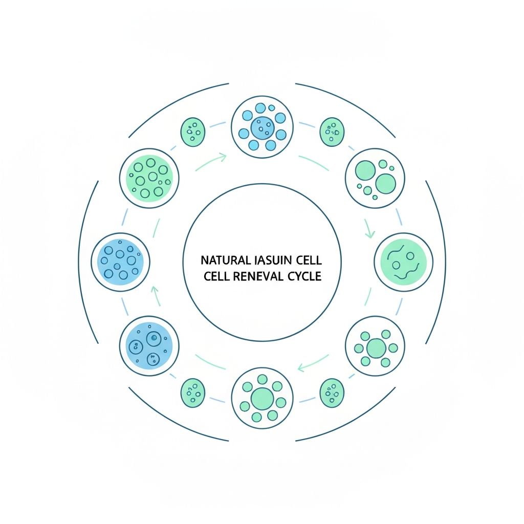 Naturalny cykl odnowy komórek naskórka - diagram procesów biologicznych